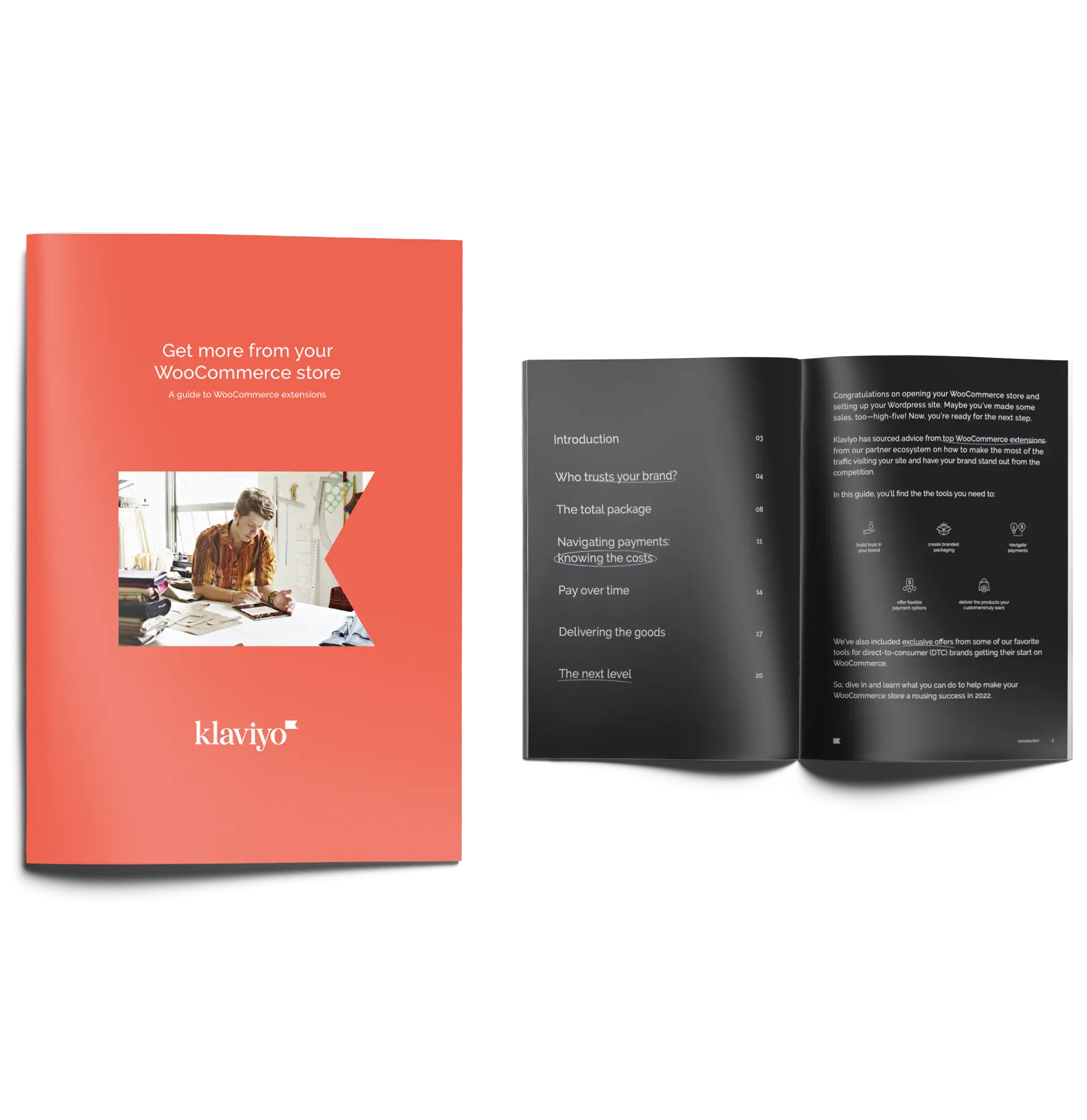 title page booklet and inside section of a woocommerce pdf