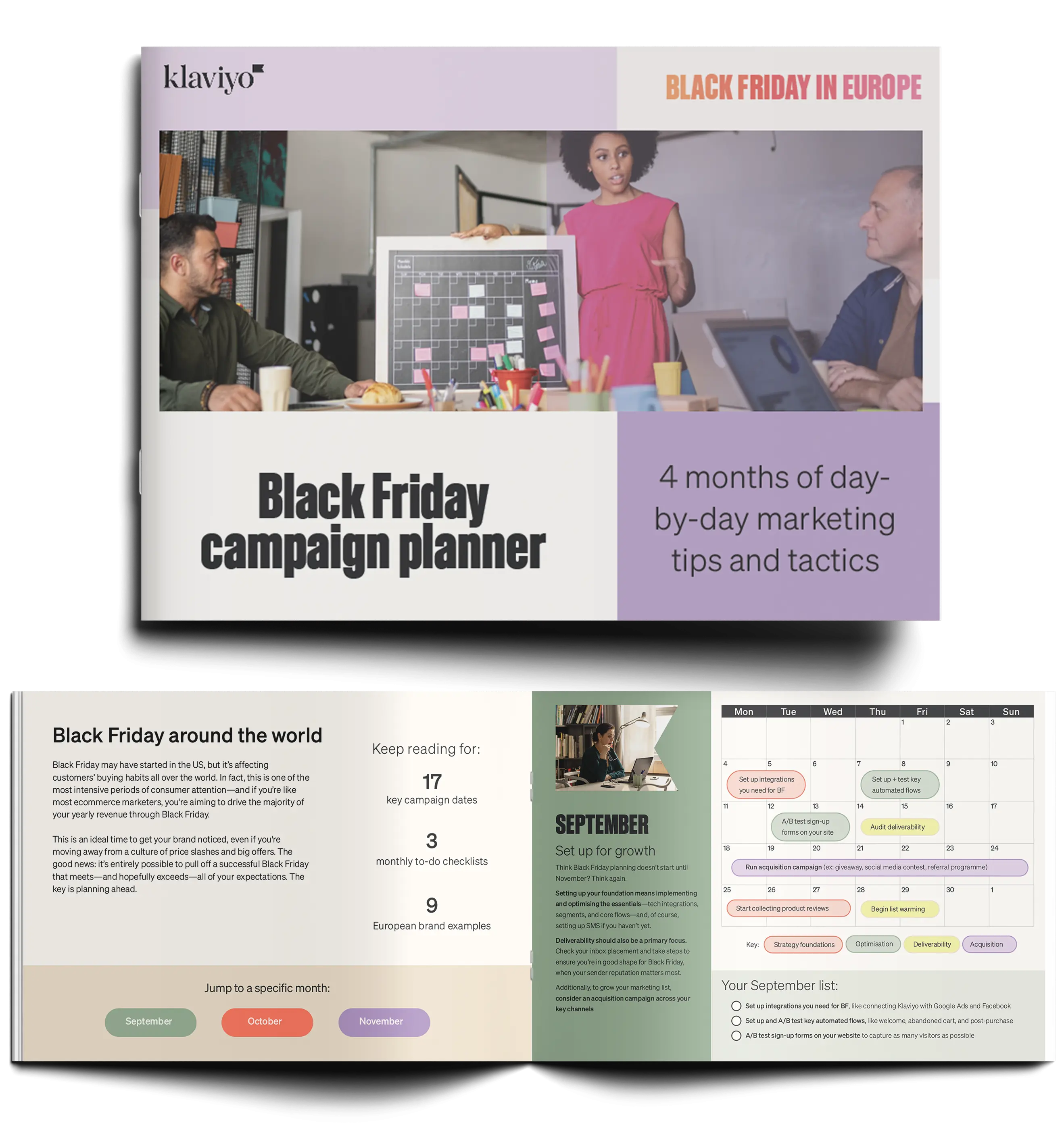Mockup of Black Friday calendar planner to help brands create Black Friday campaigns.