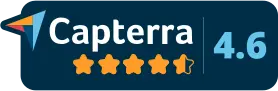 Capterra logo with a 4.6-star rating displayed.