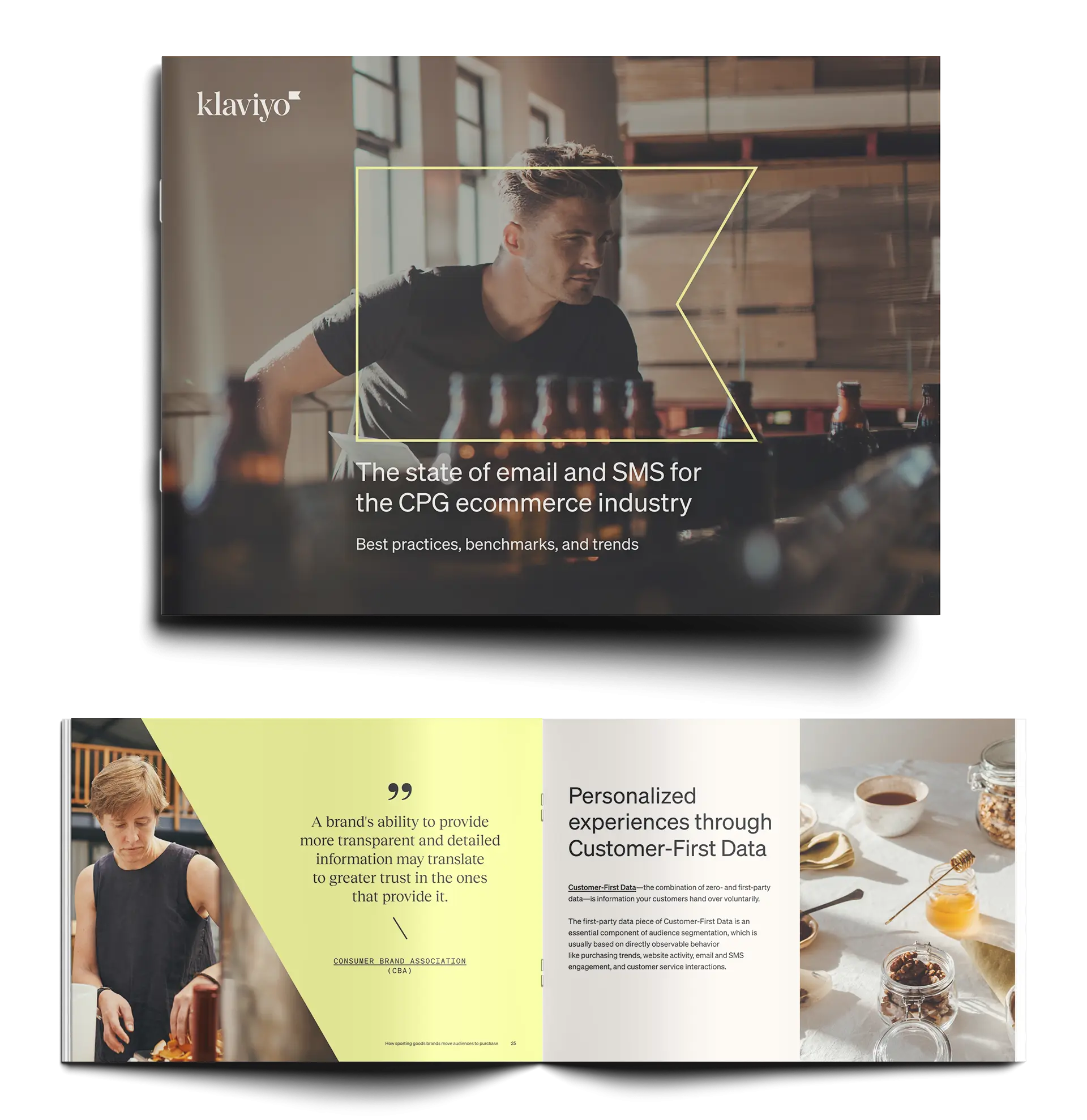 title page and inside booklet cover for a cpg ecommerce guide