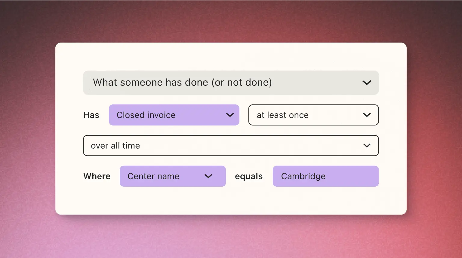 product snippet showing the segmentation tool targeting customers at a specific location