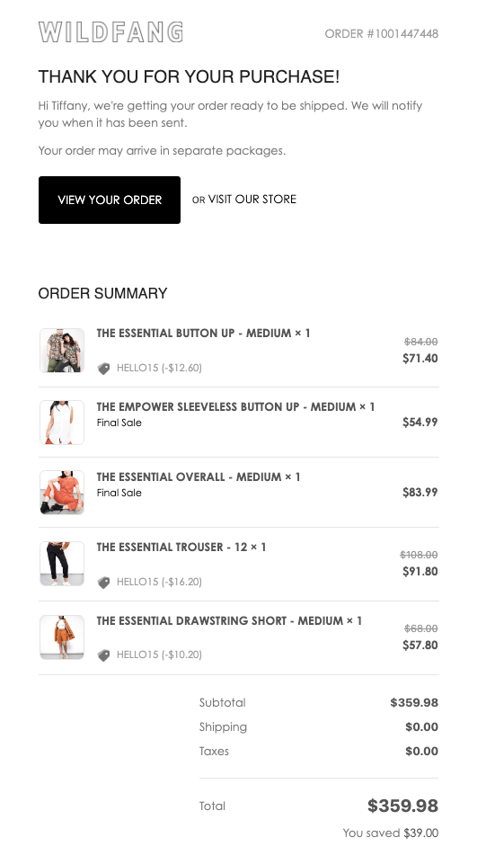 4 Successful Transactional Email Examples | Klaviyo