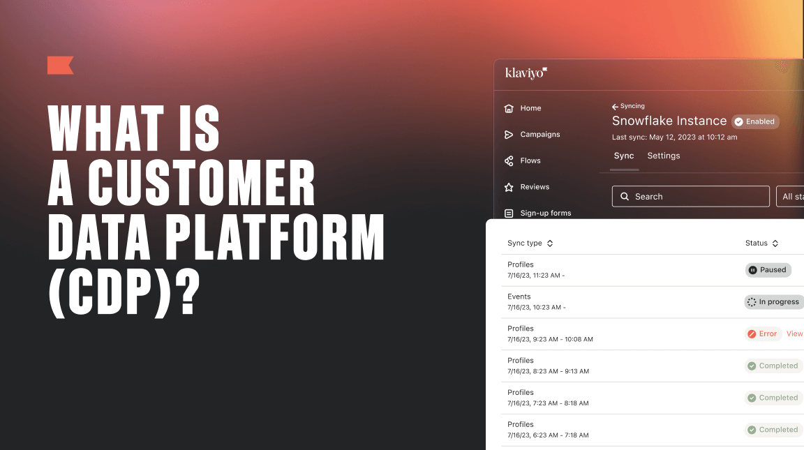 "What is a customer data platform (CDP)" text in white next to blurred out snippets from of the CDP