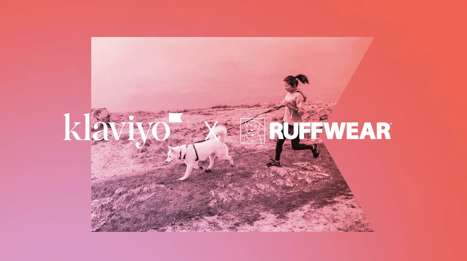 Graphic shows the logos for Klaviyo and Ruffwear