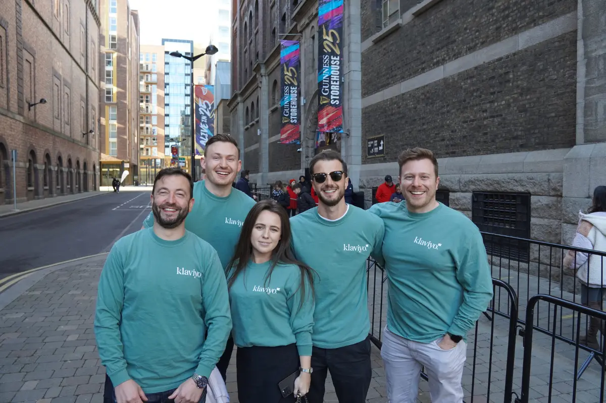 Our Dublin team in green Klaviyo t-shirts