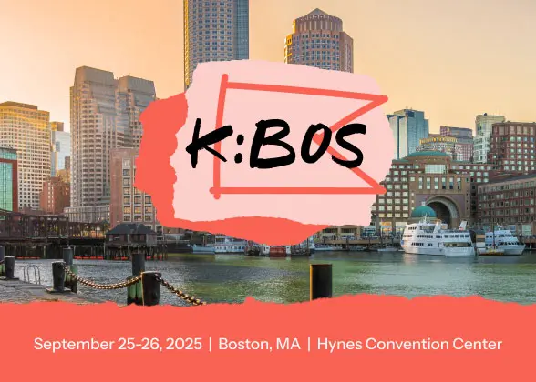 K:BOS event banner with Boston skyline, scheduled for September 25-26, 2025, at Hynes Convention Center.